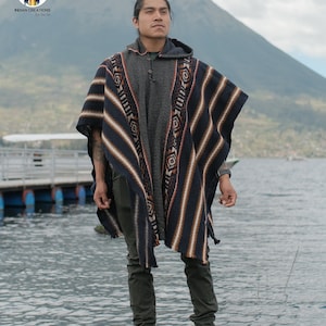 Handmade Wool Poncho. desert Night Closed in the Front With Hood ...