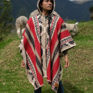 Handmade Wool Poncho. aztec Blood Closed in the Front With - Etsy
