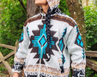 Handmade Alpaca Wool Jacket. (winter Wonderland) Unisex