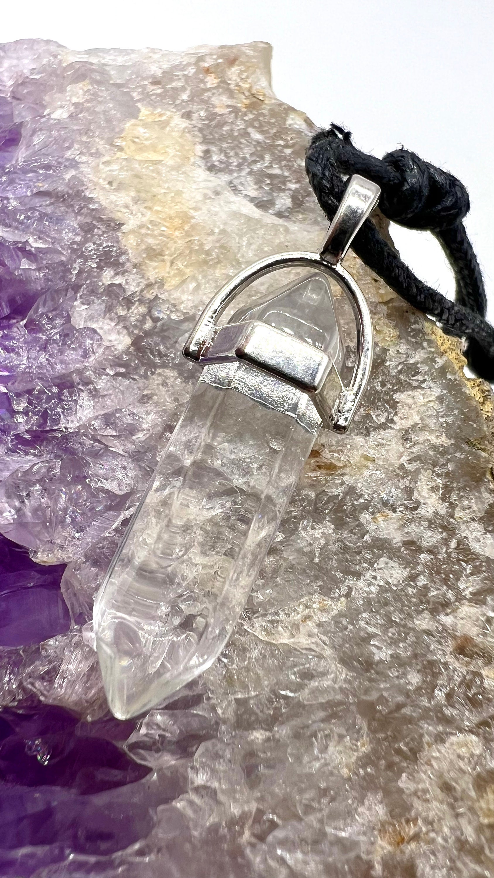 Pendulum Rocks Crystal Pendulum Necklace. Chakra Pendant. Wire Wrapped Gemstone ...