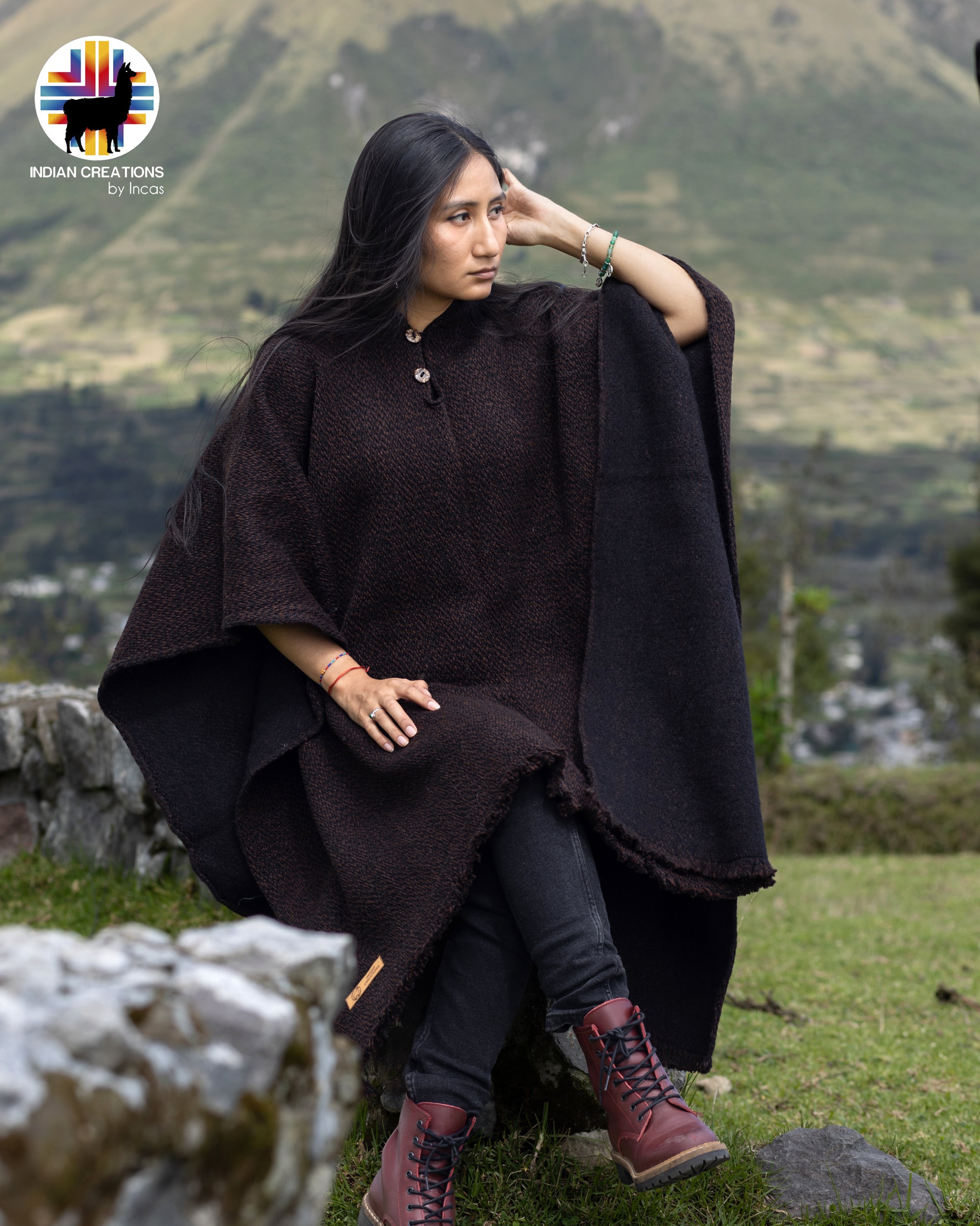 SALE!! 70sCanada woolポンチョpelican vintage Peru Poncho Vintage - Etsy