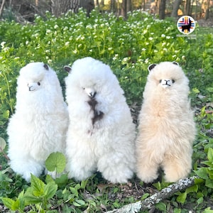 Handmade Super Soft Plush Alpaca.  Handcrafted with natural baby Alpaca Fur. Great Gift for Alpaca Lovers!