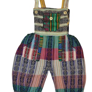 Boho Overalls, Handmade Cotton Overall,  Handmade Romper, Hipster Overalls, Children&#39;s  Jumpsuit, SIZE 4  Babyshower gift, FREE SHIPPING