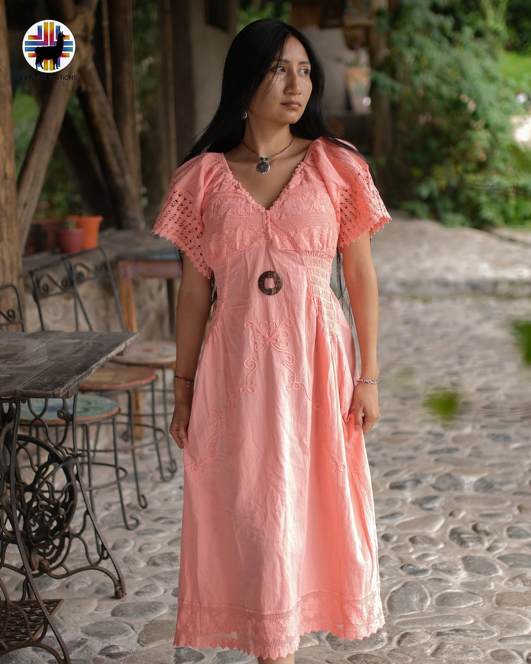 Hand-stitched Cotton Dress narcissus. Bohemian Style. Super Comfortable ...