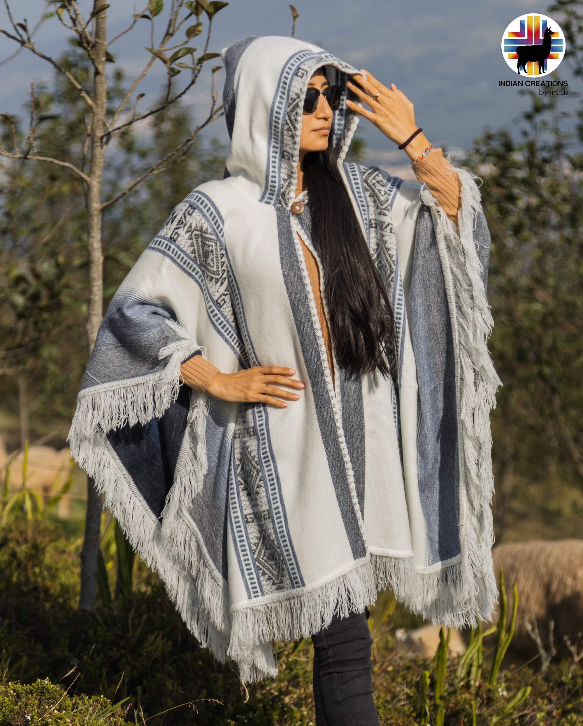 Poncho En Alpaga Poncho Chaud Pour Homme En Laine Naturelle D