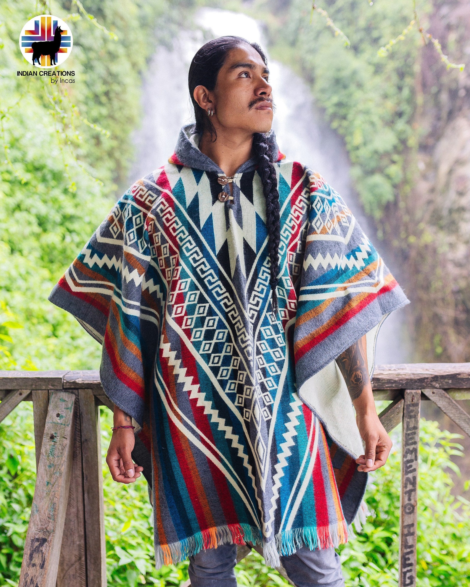 Alpaca Poncho rainbow Mist Handcrafted by Indigenous Hands. - Etsy