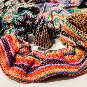 Handmade Hair Scrunchies.  Hippie Scrunchy. Boho Hair Ties. Soft Stretchy Scrunchies. Gift Ideas