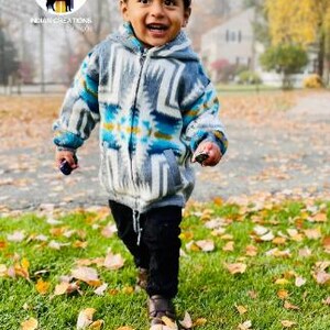 Handmade Alpaca Wool Toddlers/Kids Jackets. (Light Wolves) Unisex. Super Soft, Super Warm, Super Cute. FREE SHIPPING! Gift Ideas image 5