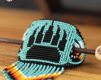 Barrettes à cheveux en perles faites main. Élastique à cheveux porte-chignon perlé. Accessoires pour cheveux. Fabriqué en Équateur. Bohème et chic. Livraison gratuite.