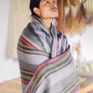 Alpaca Wool Throw. (Sacred Grounds) Lightweight, Ultra-soft and cozy. Machine Washable.Crafted by Indigenous Hand. FREE SHIPPING! Gift Ideas