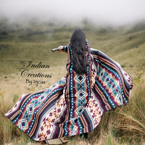 Handcrafted Alpaca Wool Blanket  (Hollyhock ). Beautifully designed by Indigenous Crafters. Soft and Warm Throw. FREE SHIPPING! Gift Ideas.