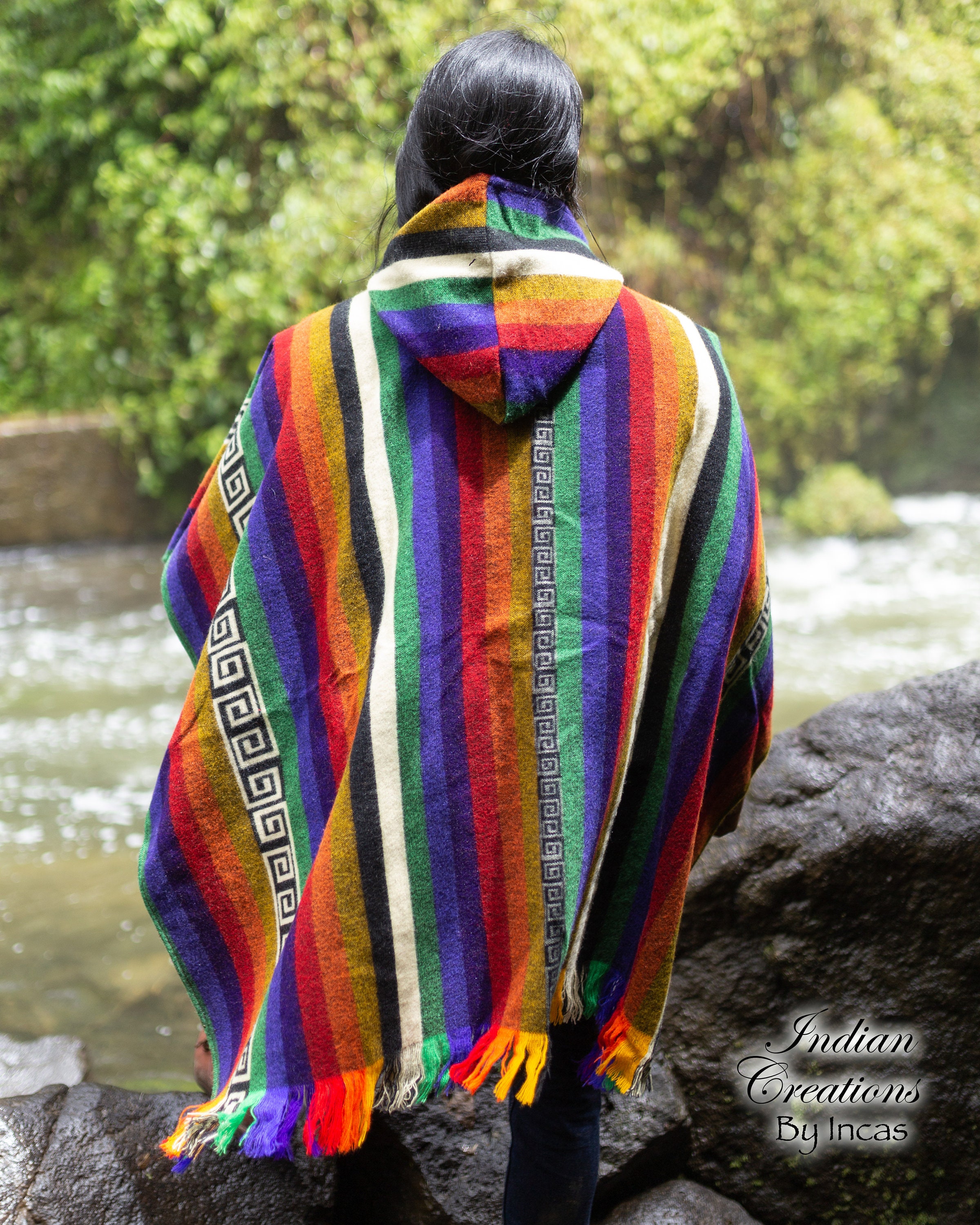 Kleding Gender-neutrale kleding volwassenen Ponchos Unisex Aztec Pullover Poncho Met Capuchon / Azteeks Patroon Mexicaanse Baja Hoodie Hippie Poncho Trui Sweatshirt Pullover voor mannen en vrouwen 