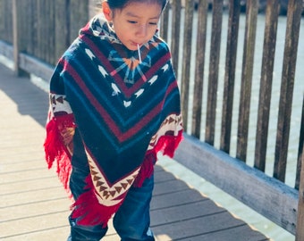 Handmade Alpaca Toddlers/Kids Poncho Size 2 . Super Soft, Super Warm, Super Cute. Free Shipping!