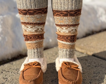 Leg Warmers Knitted Gloves Alpaca Wool Handmade Winter  display picture 1