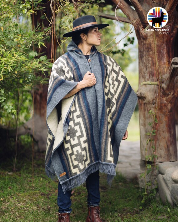 Handcrafted Alpaca Wool Poncho (Kingbird) Handcrafted by Indigenous Hands. Machine Washable. One size. Unisex. FREE SHIPPING! Gift Ideas
