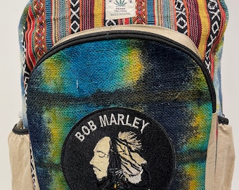 Rock Sax Bob Marley Rucksack Collage Black and White Backpack