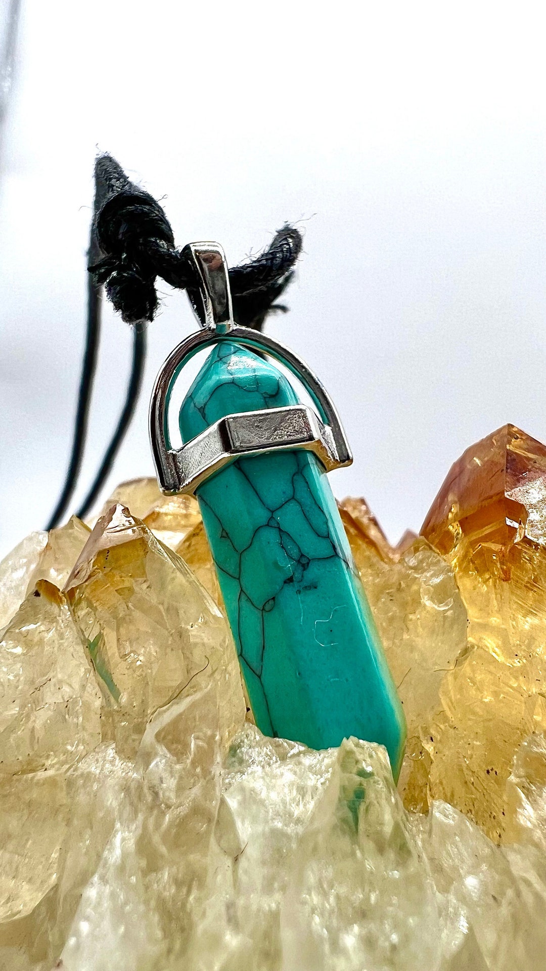 Pendulum Rocks Crystal Pendulum Necklace. Chakra Pendant. Wire Wrapped Gemstone ...