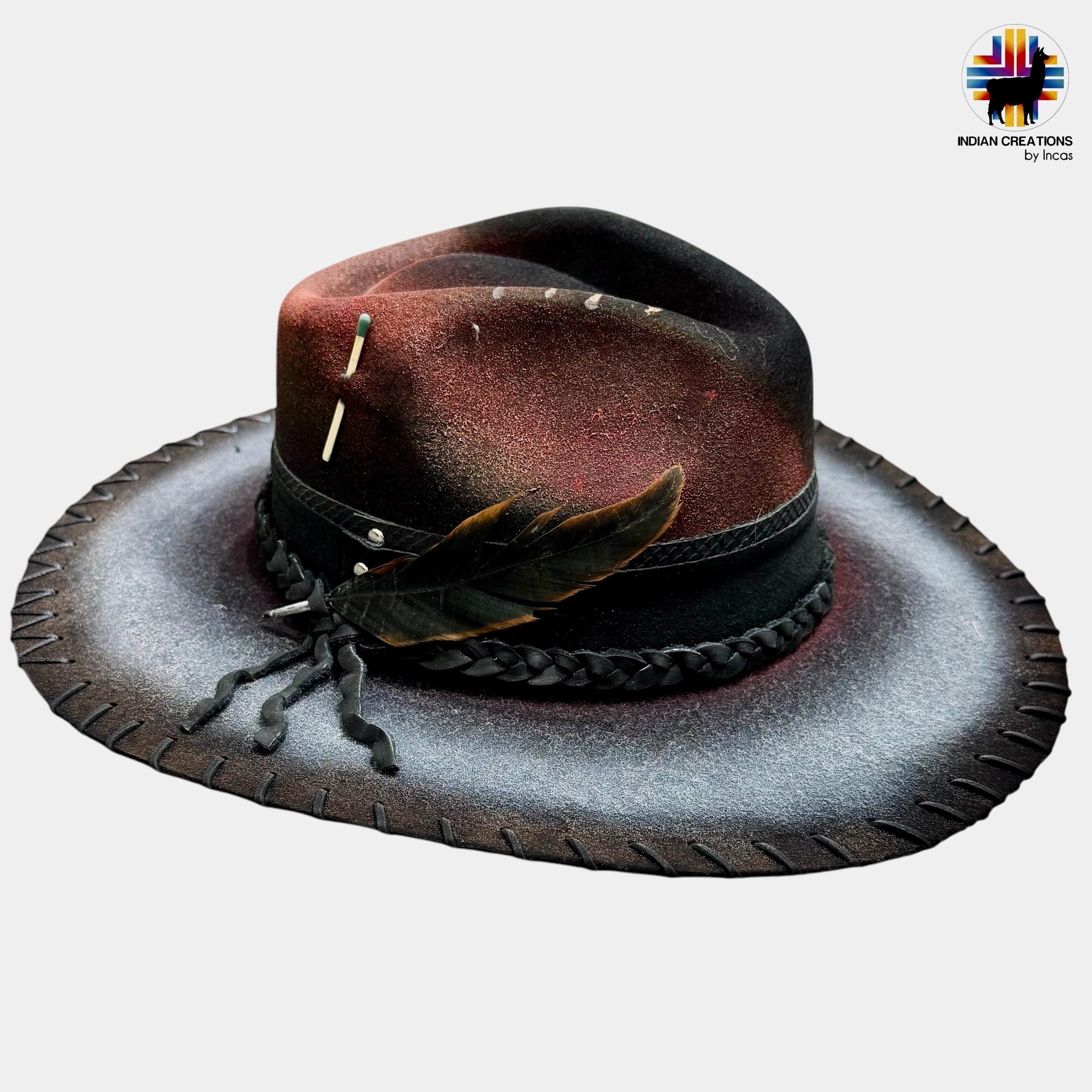 INDIGENOUS ABORIGINAL CRAFT BOHO CAP.   #6635 Indigenous Hats, Outback Handmade Hats, Boho Style Hats  main image 2