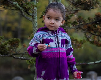 Handmade Alpaca Toddlers/Kids Jackets. (Purple Sensation) Super Soft, Super Warm, Super Cute. Free Shipping! Gift Ideas