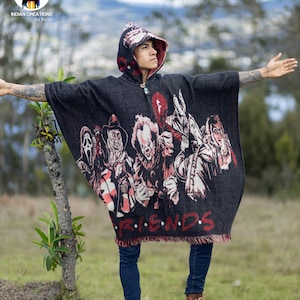 Handcrafted Alpaca Wool Poncho (Friends) Handcrafted by Indigenous Hands. Soft and warm. One size and Unisex use. FREE SHIPPING! Gift Ideas.
