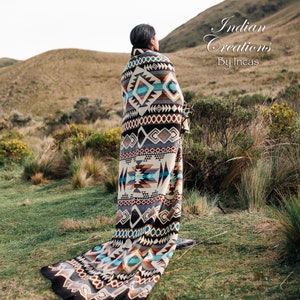 Handmade Alpaca Wool Blanket. Peace in the Valley Queen Size. Handcrafted by Indigenous Hands Super Soft and Warm. Mother's Day Gift Ideas image 5