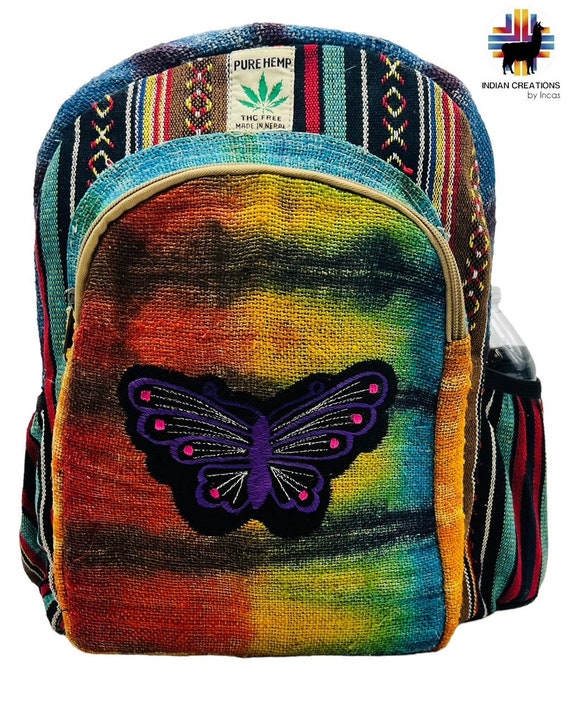 Butterfly Hemp Backpack. Tie Dye. THC Free. Exclusive Design 