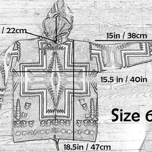 May include: A black and white patterned hooded sweater with a zipper closure. The sweater is size 6 and measures 15.5 inches wide by 18.5 inches long.