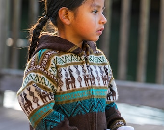 Handmade Alpaca Toddlers/Kids Jackets. (Brown Alpaca Vibes) Super Soft, Super Warm, Super Cute. Free Shipping! Gift Ideas