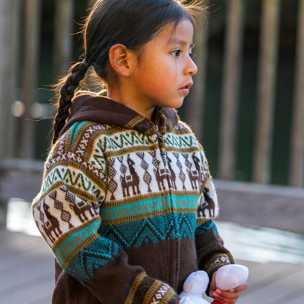 Handmade Alpaca Toddlers/Kids Jackets. (Brown Alpaca Vibes) Super Soft, Super Warm, Super Cute. Free Shipping! Gift Ideas