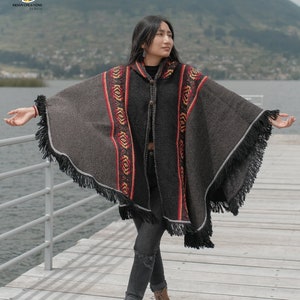 Wool Cape. (Mauvelous Rose) 100% wool cape open front with Hood. Handcrafted by Indigenous Hands. Machine Washable! San Valentine Gift Ideas