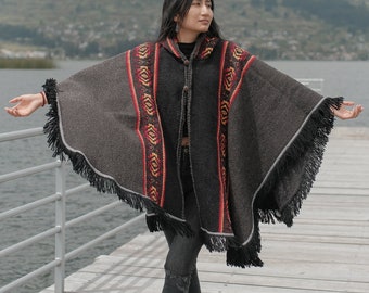 Handmade Sheep Wool Cape. (Mauvelous Rose)Cape open front with Hood. Crafted by Indigenous Hands. Machine Washable!FREE SHIPPING! Gift Ideas