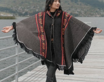 Wool Cape. (Mauvelous Rose) 100% wool cape open front with Hood. Handcrafted by Indigenous Hands. Machine Washable! San Valentine Gift Ideas