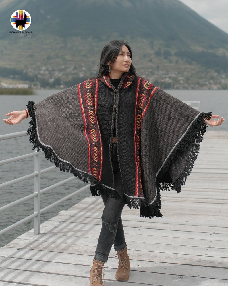 Wool Cape. Mauvelous Rose 100% wool cape open front with Hood. Handcrafted by Indigenous Hands. Machine Washable San Valentine Gift Ideas image 1