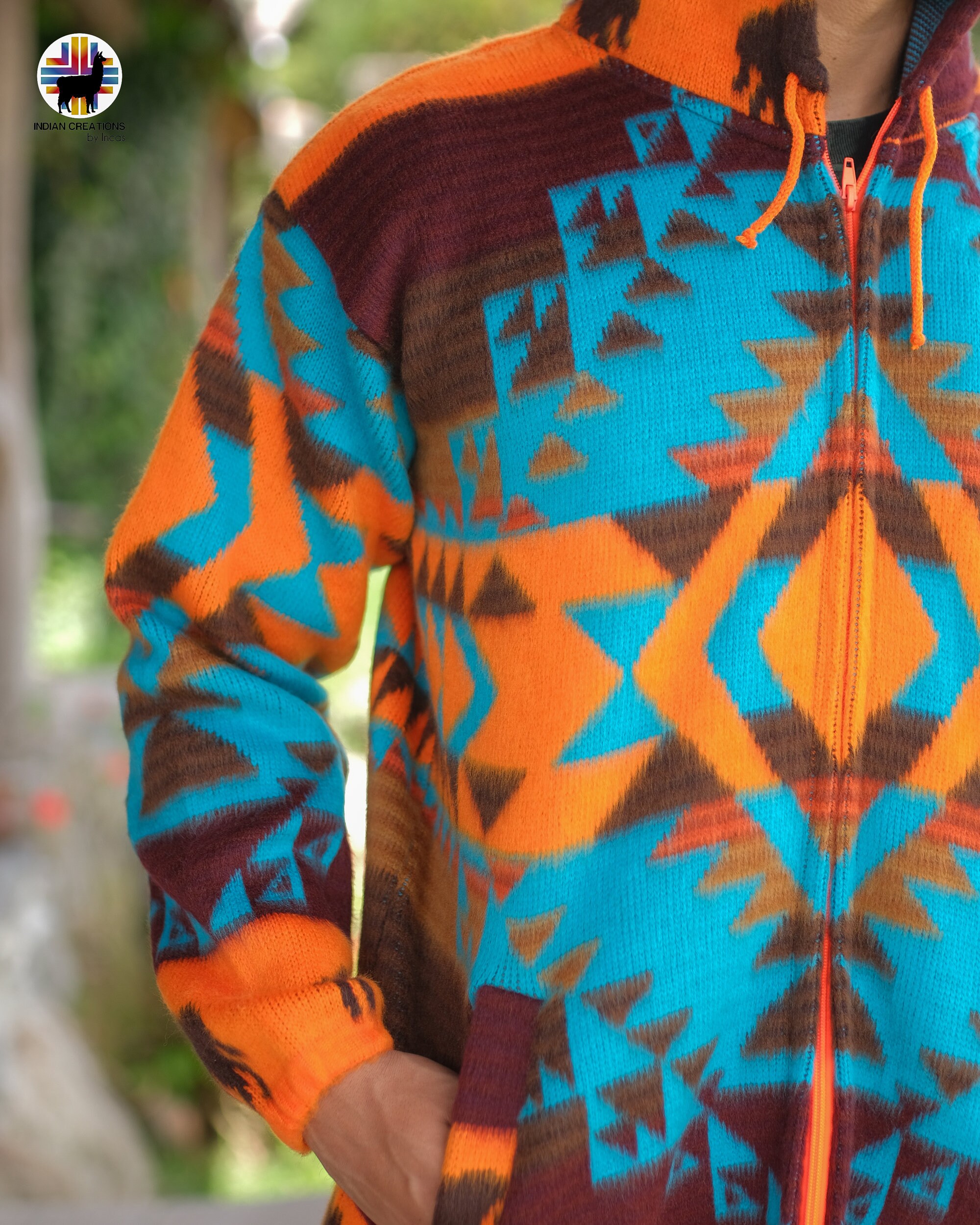 Alpaca Wool Jacket (shades of Brown) Unisex. Crafted by