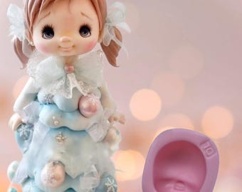 Stampo in silicone per viso di bambola / Stampo in silicone per argilla / Artigianato in argilla / Stampo per viso di bambola / Forniture per la creazione di bambole fatte a mano / Stampo per viso di figure