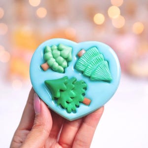 Molde para pendientes de árbol de Navidad / Molde de silicona para arcilla navideña / Molde de silicona para joyería / Molde de resina para pendientes de árbol de Navidad / Molde de resina