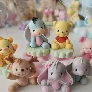 Little Pooh Bear , Silicone Mold Winnie the Pooh and his Friends, Molde de silicona Winnie Pooh y sus amigos