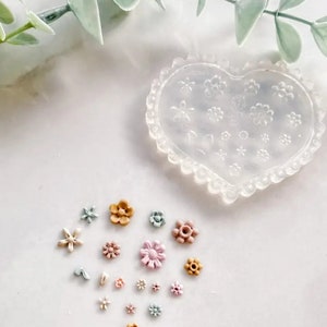 Micro Flower Silicone Mold-Jewelry Making Craft Mold-Floral Polymer Clay Mold-Silicone mold Flowers Porcelain cold-3D manicure Silicone mold