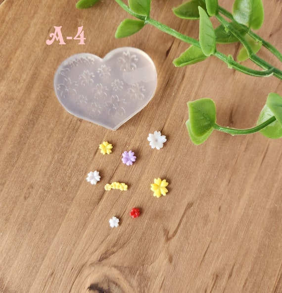 2 Stampini In Silicone Per Fiori Mini – Forme Di Margherita E Rosa, Per Resina, Argilla, Creazione Gioielli - 2