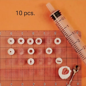 Miniature Size Dessert Frosting Decorating Kit | Tips and Syringe Cream & Whipped | Mini Nozzle for Clay | Cold Porcelain|Decoden Piping Tip image 3