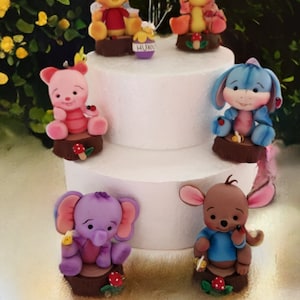 Winnie the Pooh figures Decoration room Clay,Porcelain cold winnie pooh Winnie The Pooh Style Cake Topper, Birthday,baby shower,Cake topper.