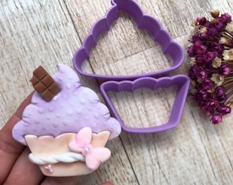 Cupcake Cutter - Cute Cupcake Cookie Cutter - Muffin Cookie & Clay Cutter - Polymer Clay Cutter - Birthday Cupcake Cutter