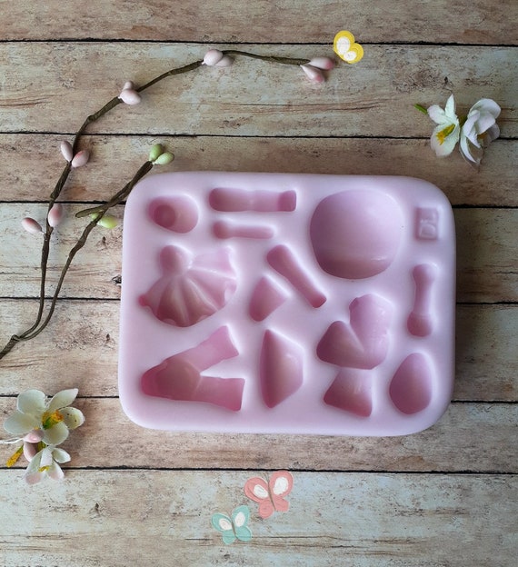 Lindo molde de silicona para muñecas Molde para muñeca princesa Molde  de porcelana fría Molde de arcilla para hacer resina Molde para varias