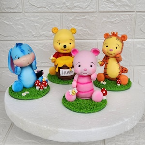 Winnie the Pooh figures Decoration room Clay,Porcelain cold winnie pooh Winnie The Pooh Style Cake Topper, Birthday,baby shower,Cake topper.