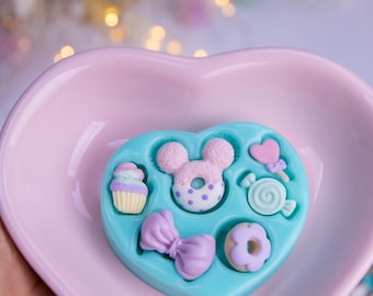 Mini Candies Shapes silicone mold | Mold  candy bows sweets | | Mini Silicon Mold Food Desserts | Clay Jewelry mini mold | Tiny cupcake