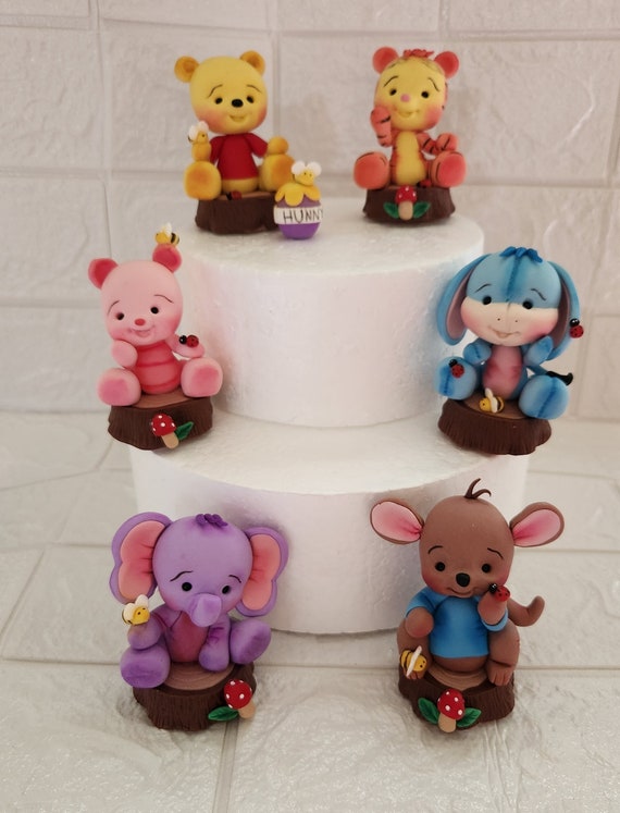 Winnie the Pooh Figures Decoration Room Clay,porcelain Cold Winnie Pooh  Winnie the Pooh Style Cake Topper, Birthday,baby Shower,cake Topper. 