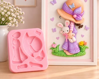 Sara K Doll Silicone Mold | Clay Resin Applique Mold