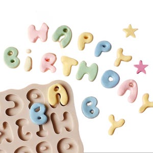 Capital Bubble Letters Silicone Mould - Fondant Mould - Soap Mould - Wax Mold -Resin Mould- Jewelry Mould- Cold Porcelain Mold - Clay Mold