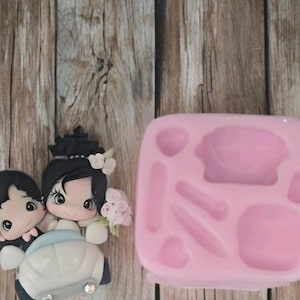 Silicon mold polymer clay boyfriends car, silicone mold flexible porcelain cold, Cute beetle Silicone, Characters Mold, Mold Clay dolls