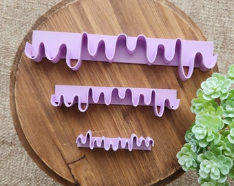 Set Chocolate Drip Cutters | Drip Polymer Clay Cutters | Drip Fondant Cutter |Chocolate Cascade | Melting Chocolate Curtain
